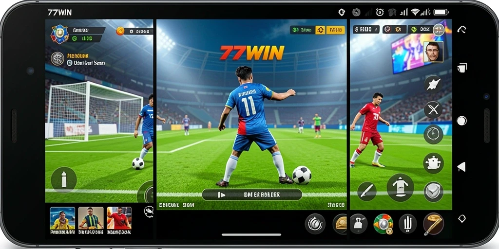 Screenshot gameplay yang mendebarkan dari 77WIN, menampilkan aksi olahraga.