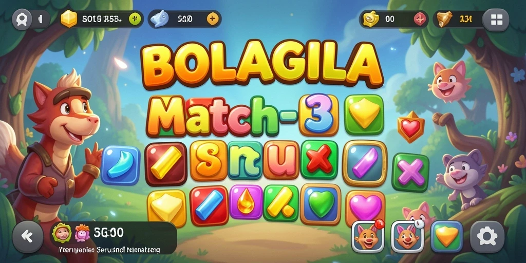 Tangkapan layar gameplay BOLAGILA dengan grafis cerah dan menarik.