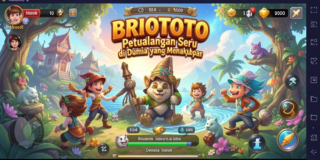 Gameplay BRIOTOTO yang menantang di dunia petualangan yang menakjubkan.