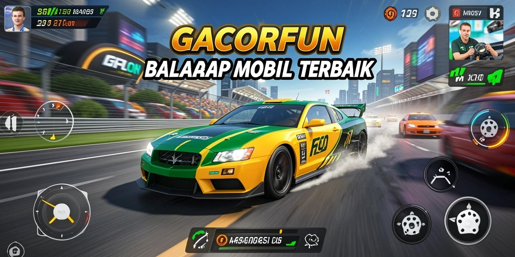 Tampilan gameplay balap mobil yang seru dan menegangkan.