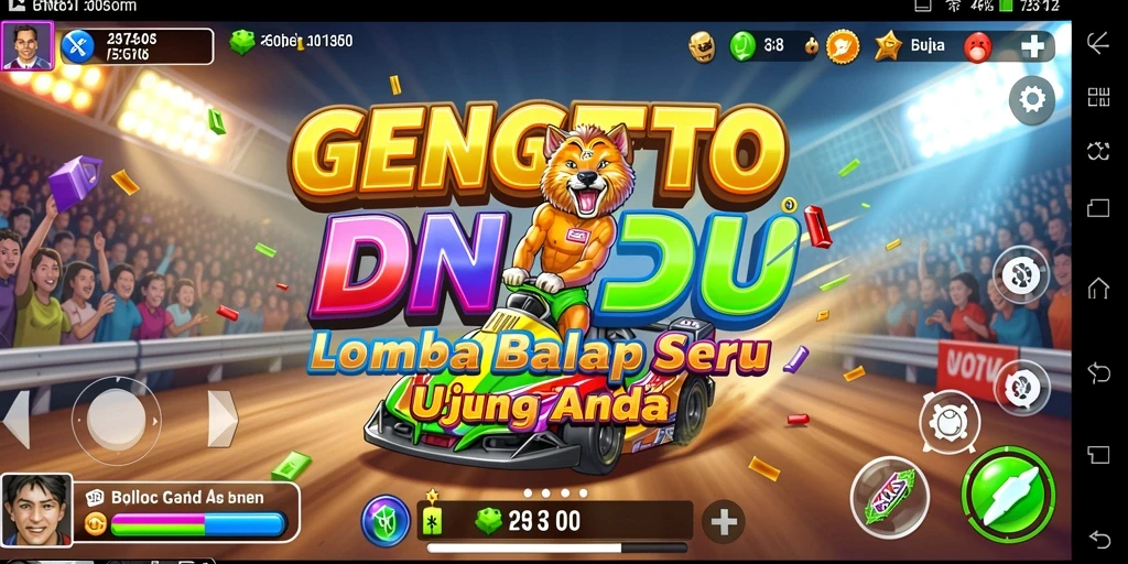 Tangkapan layar utama GENGTOTO menunjukkan momen balapan yang menegangkan.