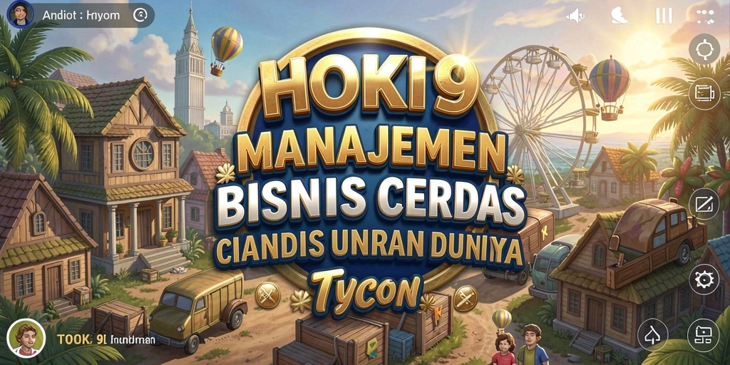 Tampilan utama gameplay HOKI9 yang menggambarkan pengelolaan bisnis.