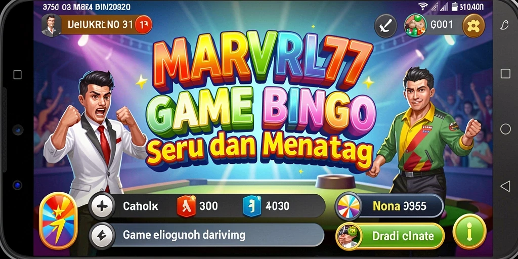 Tangkapan layar utama MARVRL77 menampilkan gameplay seru Bingo.