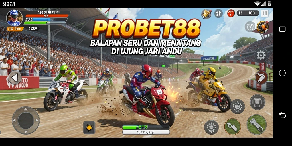 Tampilan gameplay balapan yang seru dan mendebarkan di PROBET88.