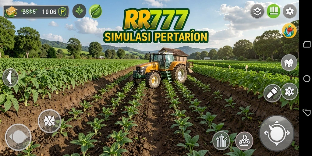 Tampilan gameplay RR777 yang menarik dan penuh warna saat bertani.