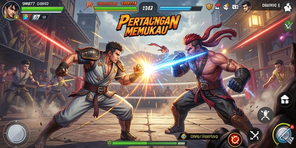 Screenshot gameplay SR877 menampilkan pertarungan yang seru dan visual menarik.