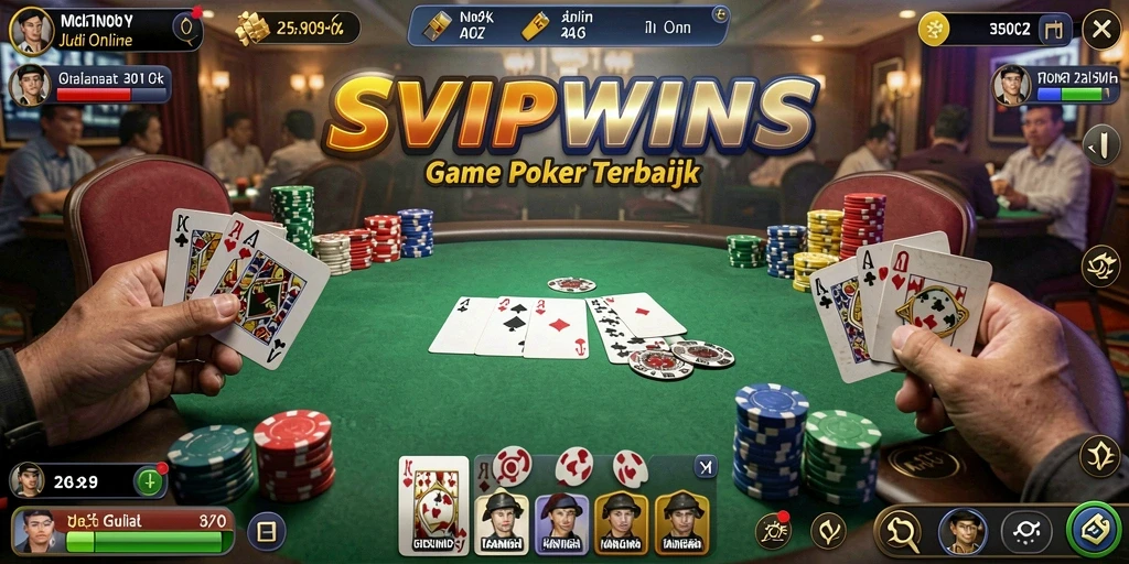 Tampilan menarik dari gameplay poker di SVIPWINS.