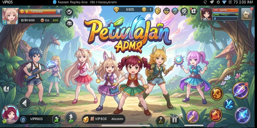 Tampilan gameplay yang menampilkan karakter anime dalam aksi.