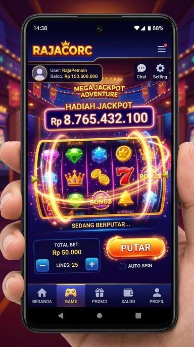 Tampilan antarmuka aplikasi rajacorc yang ramah pengguna.